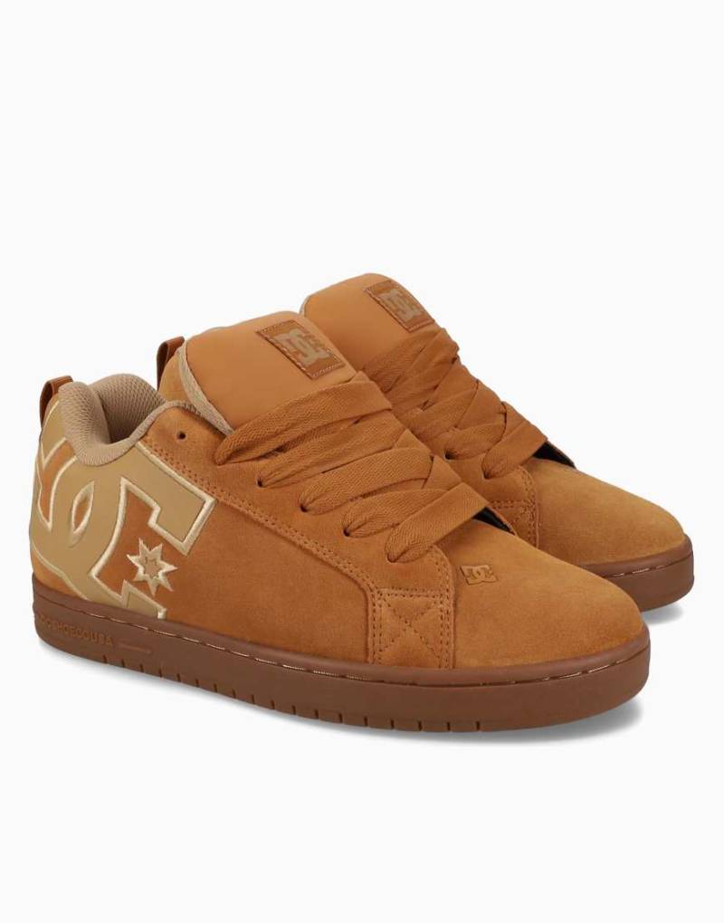 DC Shoes - Court Graffik - Leder-Sneaker in Braun-Rot von DC Shoes