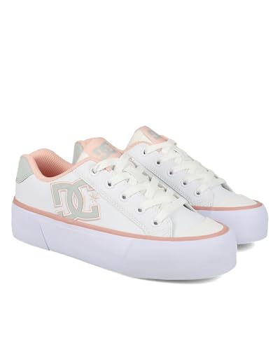 DC Shoes Damen Chelsea Platform Sneaker, White/Grey/Blush, 42 EU von DC Shoes