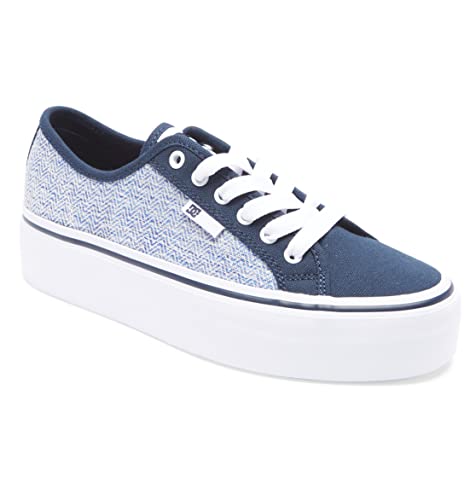 DC Shoes Damen Manual Platform Sneaker, Blue/White, 40.5 EU von DC Shoes