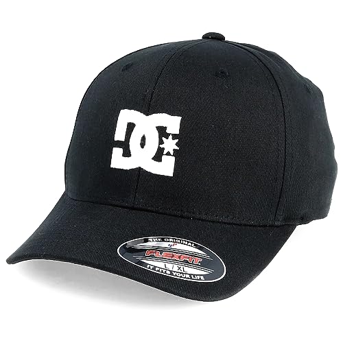 DC Shoes Flexfit Cap Semi-gebogenes Visier mit DC-Stickerei vorne Baseballkappe Einheitsgröße Flexfit, Schwarz , 54 von DC Shoes