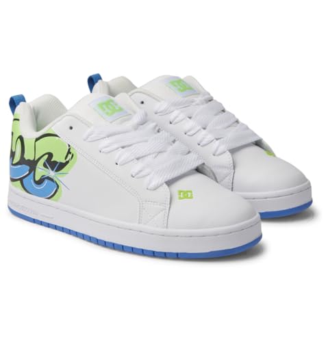 DC Shoes Herren Court Graffik Sneaker, White/Lime/Turquoise, 43 EU von DC Shoes