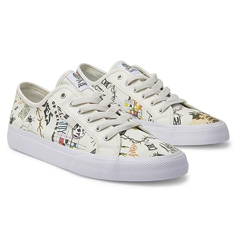 DC Shoes Herren Manual Sneaker, White/White Print, 36 EU von DC Shoes