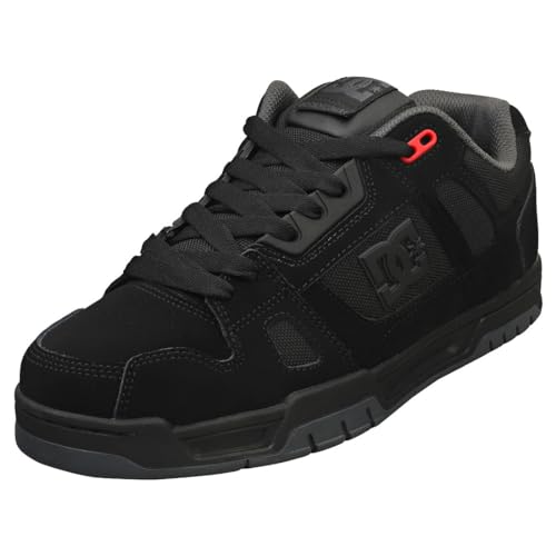 DC Shoes Herren Stag-Leather Shoes for Men Sneaker, Black/Grey/RED, 47 EU von DC Shoes