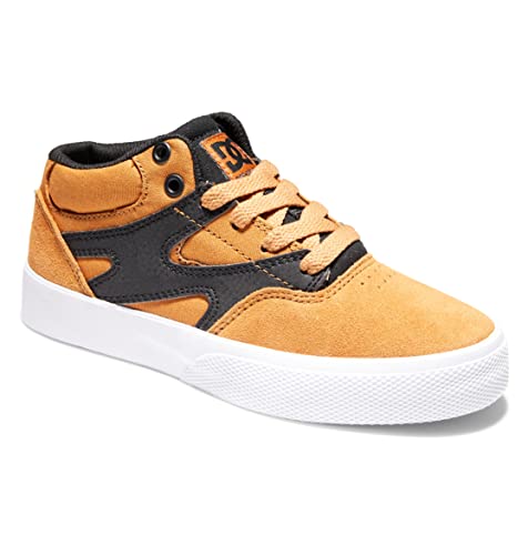 DC Shoes Kalis Vulc-Mid-Top Leather Shoes for Boys Sneaker, Wheat/Black, 31 EU von DC Shoes