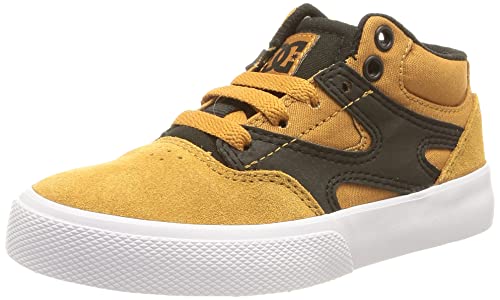 DC Shoes Kalis Vulc-Mid-Top Leather Shoes for Boys Sneaker, Wheat/Black, 33.5 EU von DC Shoes