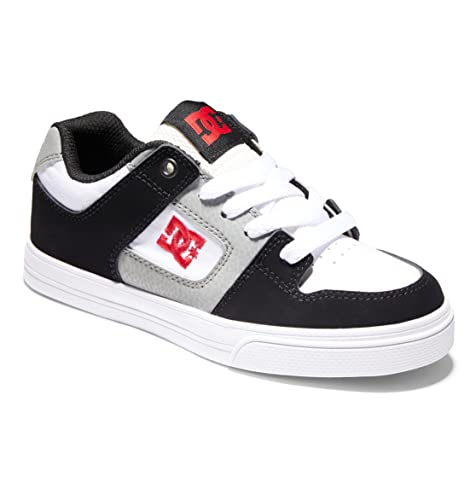 DC Shoes Pure-Leather Shoes for Kids Sneaker, White/Black/RED, 35 EU von DC Shoes