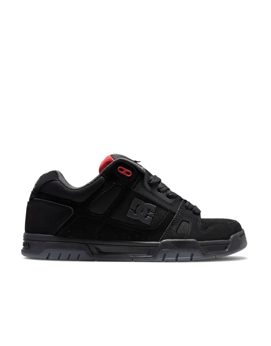 DC Shoes - Stag - Sneaker aus Leder in Schwarz/Grau/Rot von DC Shoes