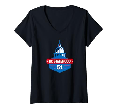 Damen DC Statehood 51 Bundesstaat Washington D.C. District of Columbia T-Shirt mit V-Ausschnitt Damen DC Statehood 51 Bundesstaat Washington D.C. District of Columbia T-Shirt mit V-Ausschnitt von DC Statehood 51 Washington D.C. 51st State America