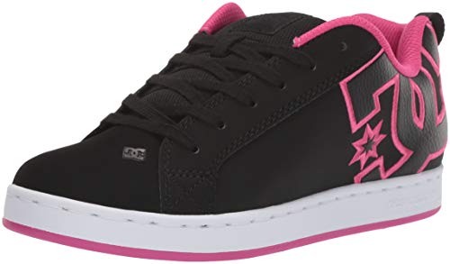 DC Shoes Damen Court Graffik Skate-Schuh, Schablone in Schwarz/Pink, 38.5 EU von DC Shoes