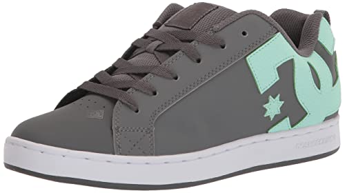 DC Damen Court Graffik Low Top Casual Skate-Schuh, Dunkelgrau/Grün, 43 EU von DC