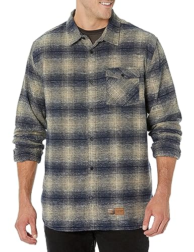 DC Herren Marshal Langarm Flanellhemd, Kleid Blau/Plaza Toupe Plaid, L von DC