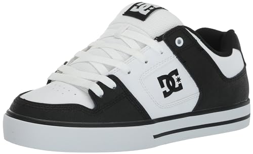 DC Herren Pure Low Top Schnürschuh Casual Shoe Sneaker Skate-Schuh, Schwarz/Schwarz/Weiß, 47 EU von DC