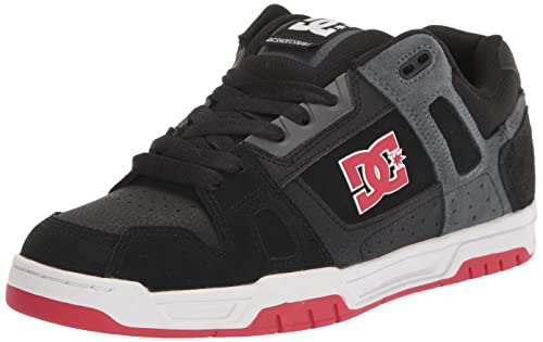 DC Herren Stag Skate-Schuh, schwarz/rot/grau, 43 EU von DC