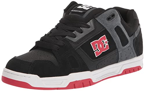 DC Herren Stag Skate-Schuh, schwarz/rot/grau, 45 EU von DC