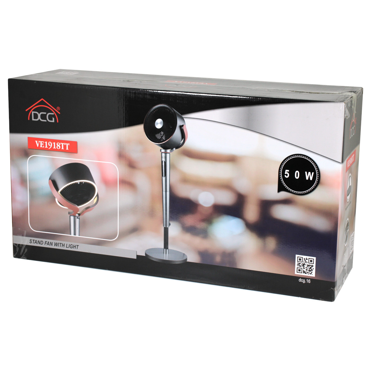 DCG VE1918TT Standventilator mit Licht Fernbedienung Ventilator 115 cm Ø 35 cm von DCG