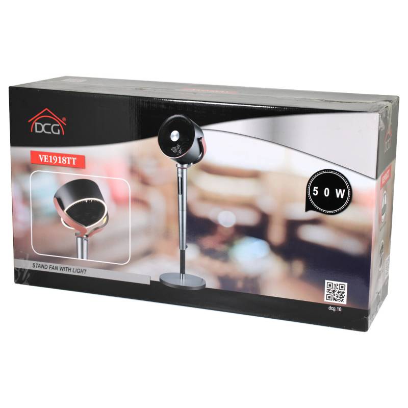 DCG VE1918TT Standventilator mit Licht Fernbedienung Ventilator 115 cm Ø 35 cm von DCG