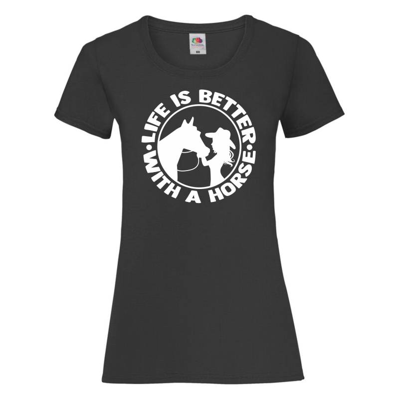 Das Leben Ist Besser Mit Einem Pferd Womens Ladyfit T Shirt Reiten von DCGPRINTWEAR