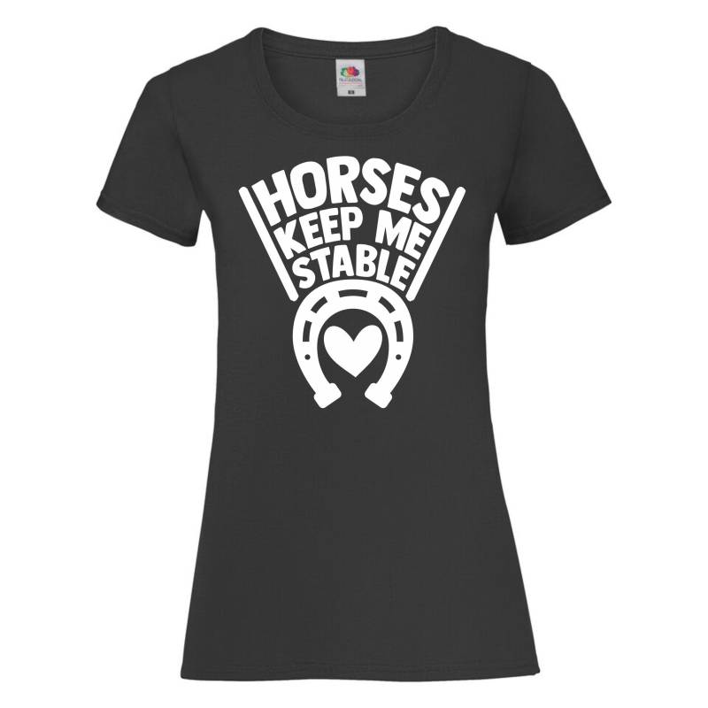 Pferde Halten Mich Stabil Womens Ladyfit T Shirt Reiten Top von DCGPRINTWEAR