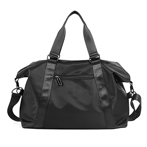 DCHDCO Reisetasche, Sporttasche, leichte Handgepäck-Sporttasche, Nylon-Taschen für Damen, Wochenendtaschen für Damen, schwarz, groß, Schwarz , L, Reisetasche von DCHDCO