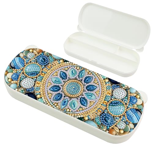 DCIDBEI Malen nach Zahlen Erwachsene Stiftebox 22x8.8cm Diamond Painting Bleistiftboxen Stifte Aufbewahrung Stifte Organizer Bürobedarf Aufbewahrungsbox Schreibwaren Stift Tools Container Mandala von DCIDBEI