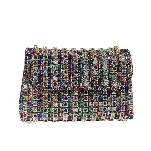 DCRYRPQES Frauen Kupplungen Diamant Handtaschen Party Abend Clutch Geldbörsen for Frauen Strass Schulter Crossbody Kette Tasche Clutches(Colorful 1PC) von DCRYRPQES