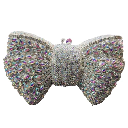 DCRYRPQES Frauen Kupplungen Elegante Strass Fliege Abend Tasche Modische Luxuriöse Bankett Kristall Clutch Clutches(S1 1PC) von DCRYRPQES
