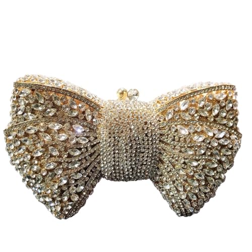 DCRYRPQES Frauen Kupplungen Elegante Strass Fliege Abend Tasche Modische Luxuriöse Bankett Kristall Clutch Clutches(S7 1PC) von DCRYRPQES