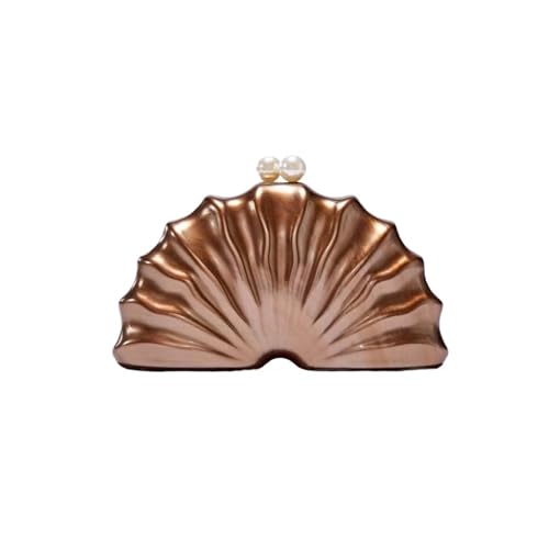 DCRYRPQES Frauen Kupplungen Shell Acryl Clutch Tasche Frauen Hochzeit Abend Party Perle Farbe Geldbörse Handtasche Sommer Clutches(COFFEE 1PC) von DCRYRPQES