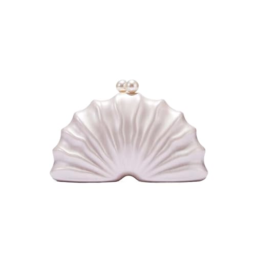DCRYRPQES Frauen Kupplungen Shell Acryl Clutch Tasche Frauen Hochzeit Abend Party Perle Farbe Geldbörse Handtasche Sommer Clutches(Pearl color 1PC) von DCRYRPQES