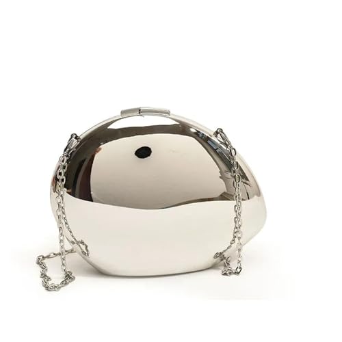 Frauen Kupplungen Designer Acryl Shell Form Clutch Tasche Gold Silber Frauen Abend Party Tasche Niedliche Glänzende Metall Schulter Umhängetaschen Kleine Geldbörse Clutches(SILVER 1PC) von DCRYRPQES