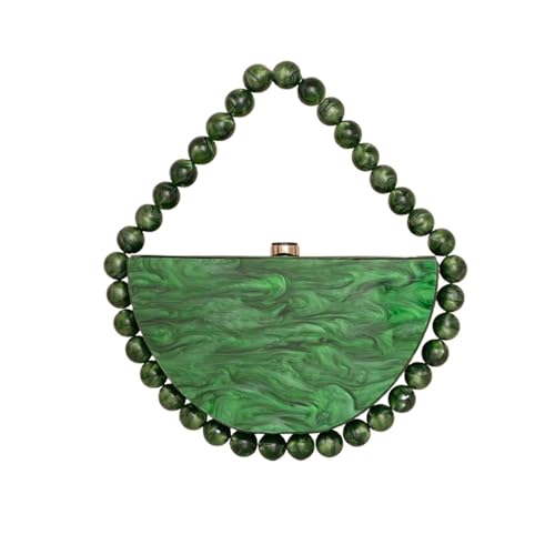 Frauen Kupplungen Modische Abendtaschen mit Acrylperlen, rund Clutches(Green 1PC) von DCRYRPQES