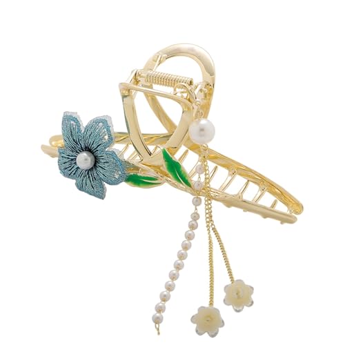 Haarklammern für Damen Handgemachte Blume kreative Quaste Kralle Clips große Haar Krallen for dünne dicke Haare Hai Haar Clip Metall Haar Kralle Clip Haar-Accessoires von DCRYRPQES