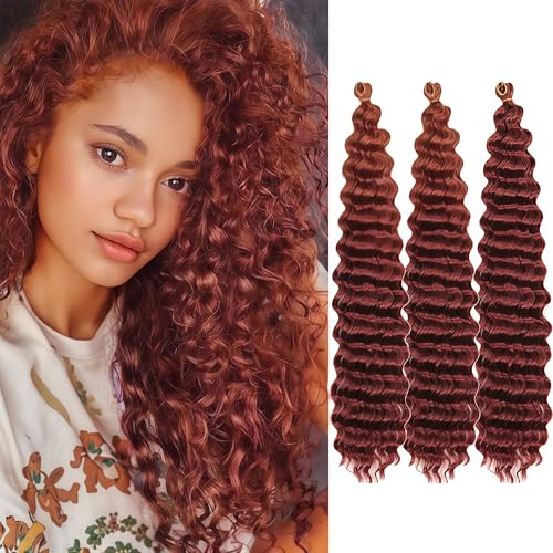 Ocean Wave Häkelhaar für Schwarze Frauen Lockiges Häkelhaar 3-Pack Wasserwelle Deep Twist (350#, 28) von DCSCRFE