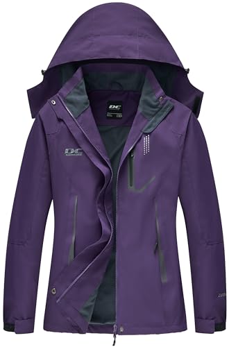 DCmount Regenjacke Damen Wasserdicht übergangsjacke damen Outdoor Wanderjacke softshelljacke für damen mit Kapuze von DCmount