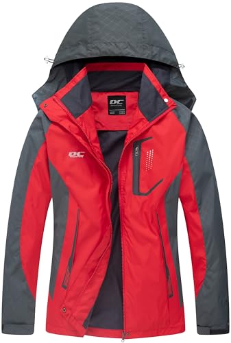 DCmount Regenjacke Damen Wasserdicht übergangsjacke damen Outdoor Wanderjacke softshelljacke für damen mit Kapuze von DCmount