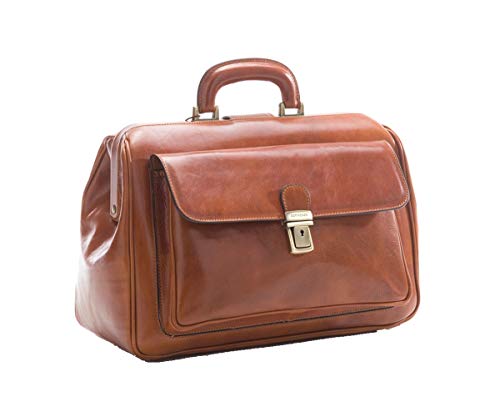 Arzttasche aus Echtem Leder - D&D0203 - Made in Italy (Honig) von DD Firenze