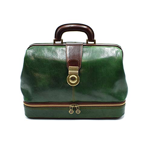 D&D - Minimal Arzttasche mit Instrumentenfach Bicolor (Verde-Marrone) von DD Firenze