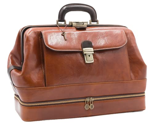 D&D - Arzttasche mit Instrumentenfach - Bicolor (Miele-Testa di Moro) von DD Firenze