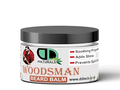 Woodsman Bartbalsam für Männer (10 Gramm) – Natürliches Bienenwachs Leave-In Conditioning Formel für Styling und Pflege, beruhigende Eigenschaften & beugt Spliss vor von DD teck