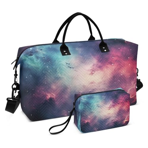 Abstraktes Weltraumuniversum Sporttasche Handtasche mit Make-up Aufbewahrungstasche Badetasche für Reisen Mädchen Männer von DDDIYEU