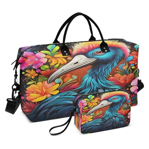 Blumenmuster Strauß Sporttasche Handtasche mit Make-up Aufbewahrungstasche Badetasche für Reisen Mädchen Männer von DDDIYEU