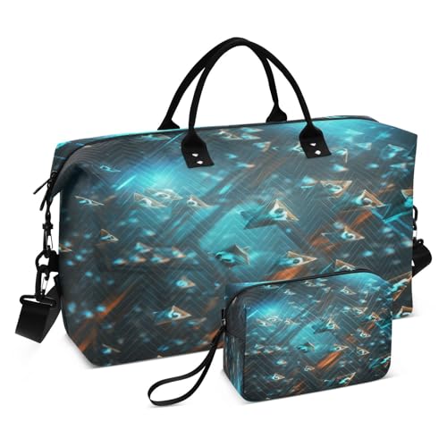 Coole Blaue Waschbären Sporttasche Handtasche mit Make-up Aufbewahrungstasche Badetasche für Reisen Mädchen Männer von DDDIYEU