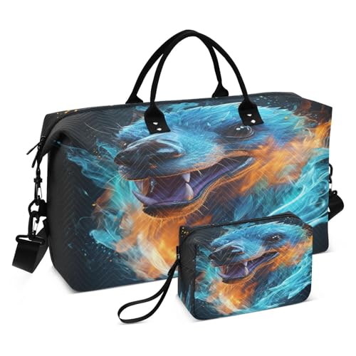 Gebranntes Blaues Schnabeltier Sporttasche Handtasche mit Make-up Aufbewahrungstasche Badetasche für Reisen Mädchen Männer von DDDIYEU