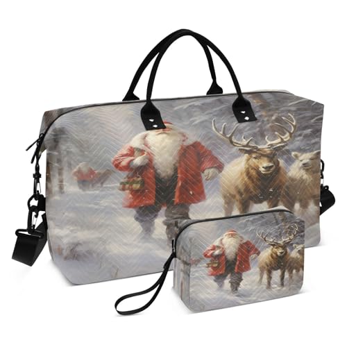 Ölgemälde Weihnachten Sporttasche Handtasche mit Make-up Aufbewahrungstasche Badetasche für Reisen Mädchen Männer von DDDIYEU