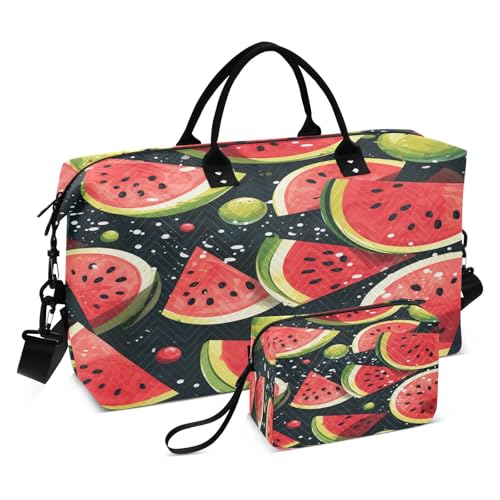 Tropische Frucht Wassermelone Sporttasche Handtasche mit Make-up Aufbewahrungstasche Badetasche für Reisen Mädchen Männer von DDDIYEU