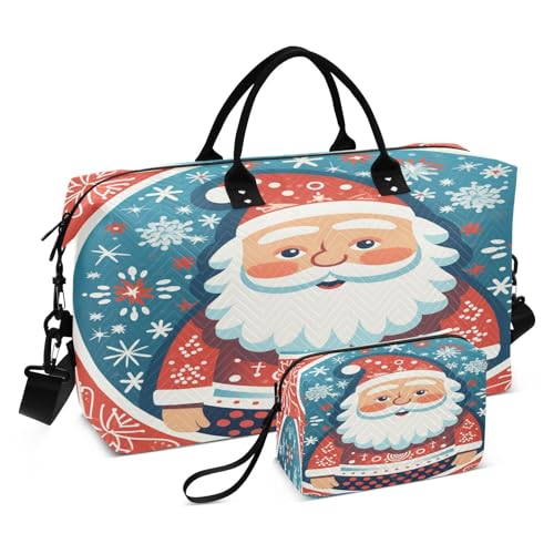 Weihnachten Süßer Weihnachtsmann Sporttasche Handtasche mit Make-up Aufbewahrungstasche Badetasche für Reisen Mädchen Männer von DDDIYEU