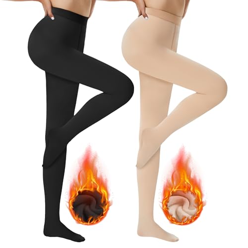 DDOBB 2er Pack Thermo Strumpfhose Damen Winter Gefütterte Thermostrumpfhose Fleece Warme Dicke Gefälschte Durchscheinend Pantyhose Thermoleggings DDOBB 2er Pack Thermo Strumpfhose Damen Winter Gefütterte Thermostrumpfhose Fleece Warme Dicke Gefälschte Durchscheinend Pantyhose Thermoleggings von DDOBB