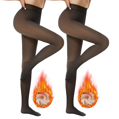 DDOBB 2er Pack Thermo Strumpfhose Damen Winter Gefütterte Thermostrumpfhose Fleece Warme Dicke Gefälschte Durchscheinend Pantyhose Thermoleggings DDOBB 2er Pack Thermo Strumpfhose Damen Winter Gefütterte Thermostrumpfhose Fleece Warme Dicke Gefälschte Durchscheinend Pantyhose Thermoleggings von DDOBB