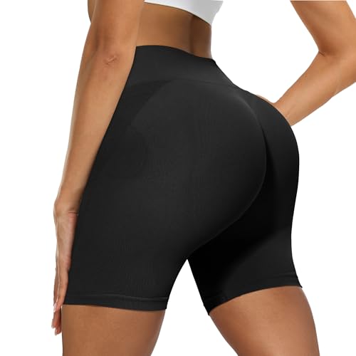 DDOBB Radlerhose Damen Gym Shorts Sport Scrunch Bauchweg Sporthose Kurze Butt Yoga High Waist Nahtlos Fitness Hosen Kurz Sommer Leggings von DDOBB