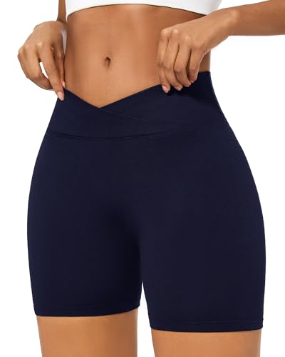 DDOBB Pantaloncini Palestra Donna Sport Shorts Damen V Cross Scrunch Butt Push Up Yoga Leggins Radlerhose Gym Fitness von DDOBB